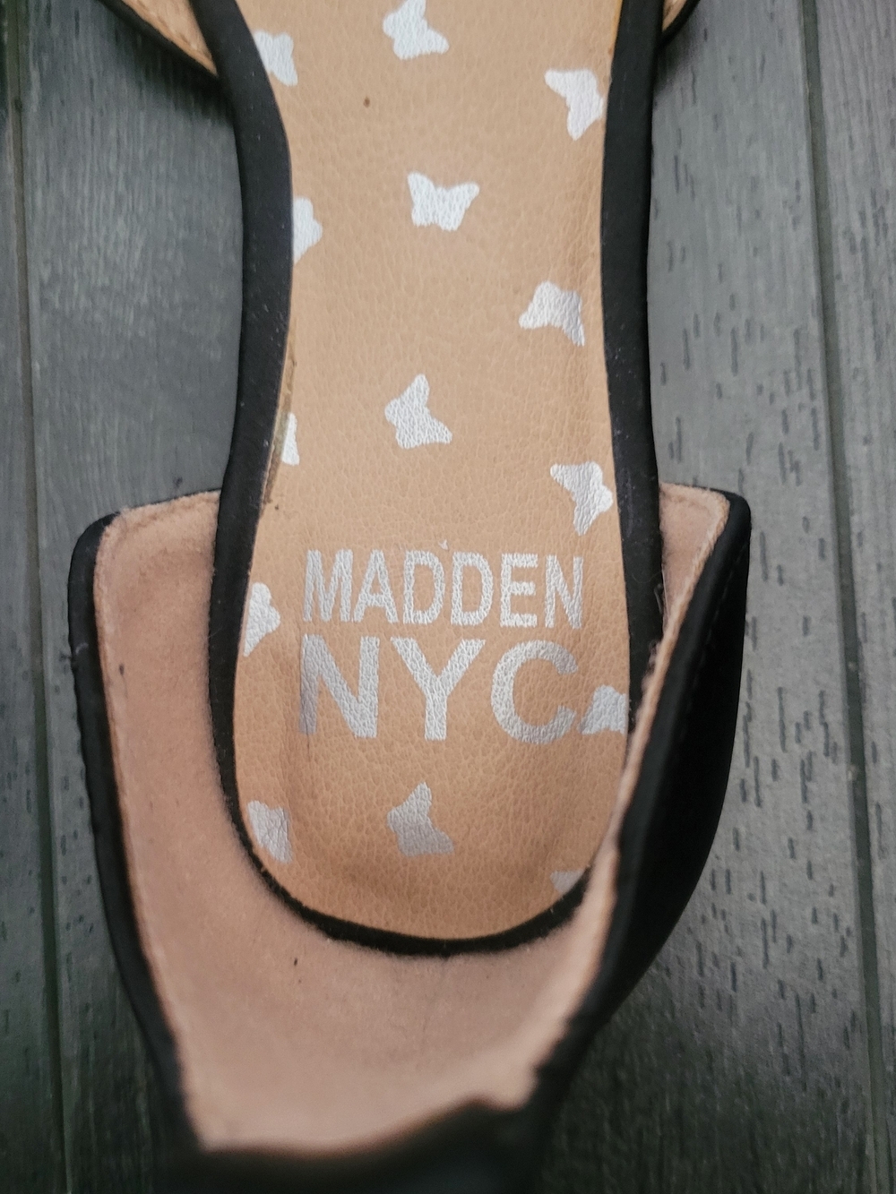 EUC Madden NYC D'Orsay Ballet Flats Sz Girls 13 Black Rhinestone Party Glam - Picture 7 of 10